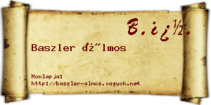 Baszler Álmos névjegykártya